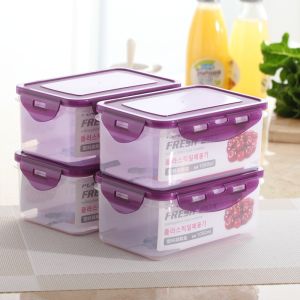 Set of 4 Transparent Storage Container Food Containers Box 1000ml