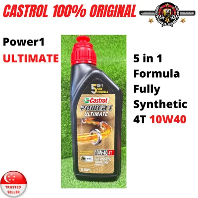 Castrol Power1 Ultimate 4T 10W40 Full Synthetic Engine Oil for Bikes (1L)