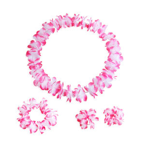 🚚[Local delivery]🚚 4Pcs set Hawaiian Artificial Flowers Leis Necklace Garland Headband Wedding Birthday Beach Tropical Party Decoration