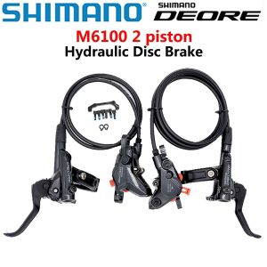 Bộ Phanh Dầu SHIMANO DEORE M6100 2 Piston M6120 4 Piston Phanh Đĩa Má Phanh Tản Nhiệt Cao Cấp Dành Cho Xe MTB