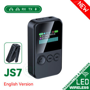 Upgrade Lavalier Color LED Display Bluetooth 6.0 Transmitter Receiver Multipoint Dual Stream HIFI Stereo Audio Wireless Adapter 3.5mm AUX MP3 TF Card Play With Mic For TV PC Car Speaker Airplane