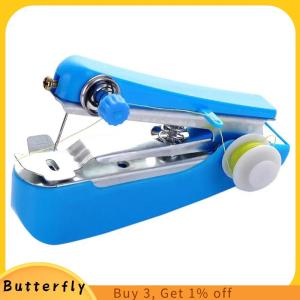 Butterfly 1 Set Mini Sewing Machine Fast Stitch Labor-saving Fabric Clothes Sewing Tools Handheld Portable Mini Manual Sewing Machine