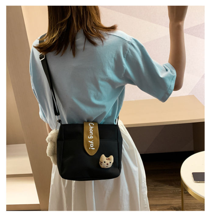 Summer New Bag Korean Style Ins Mini Cute Square Canvas Cross Body Bag
