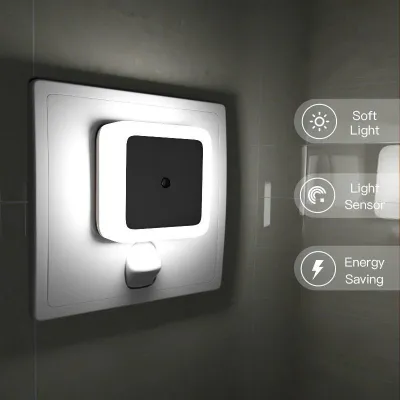 Auto Light Sensor Light Sleep Night Light LED Smart Lamp on Off for Stair Bedroom/Home