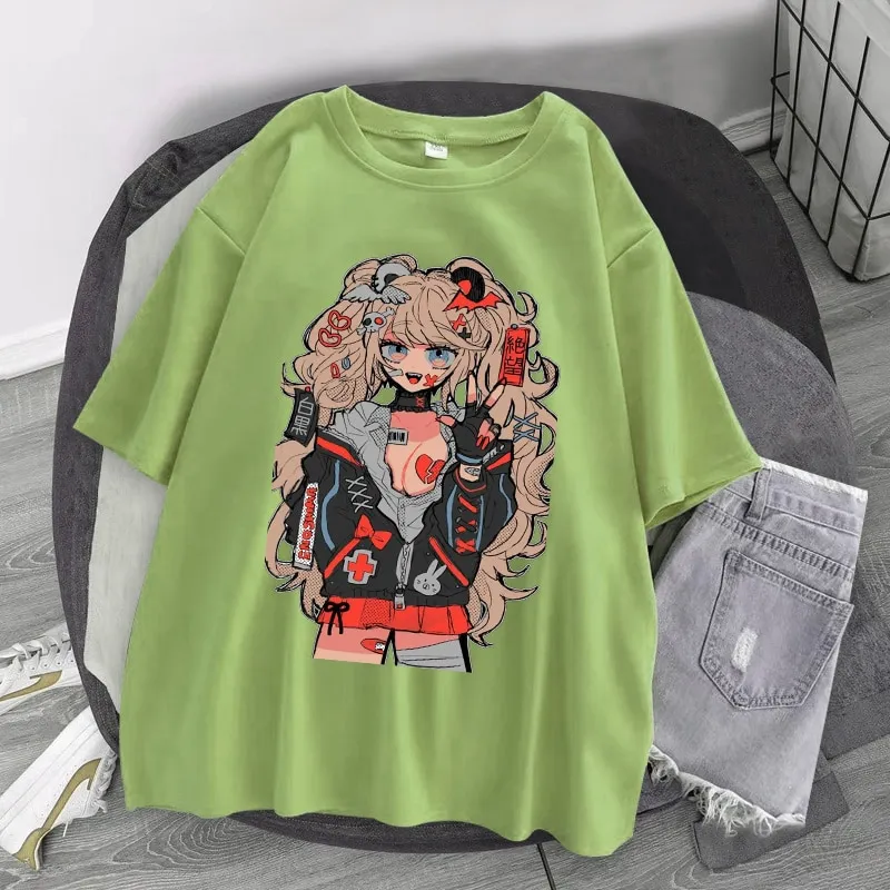 vintage anime cartoon t shirt women tiktok clothes gothic tshirt streetwear  print loose tops 2022 Korean summer black t-shirt - Price history & Review, AliExpress Seller - Juspinice Official Store