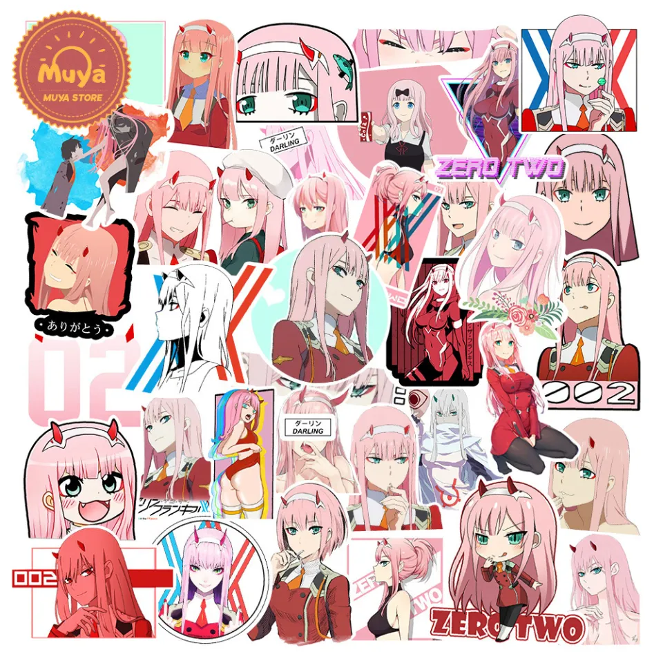 MUYA 50pcs Zero Two Anime Stickers Pink Girl Stickers Waterproof Japanese  Cartoon Stickers | Lazada Singapore