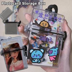 3Inch Mini Card Box Idol Photocards Case Plastic Transparent Photos Collect Holder Organizer Classification Box Ins Hip Hop Waterproof Collect Box