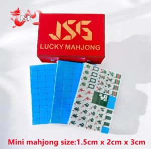 Mahjong Set of 144 Cream Mahjong Tiles in Brown Briefcase Standard Size