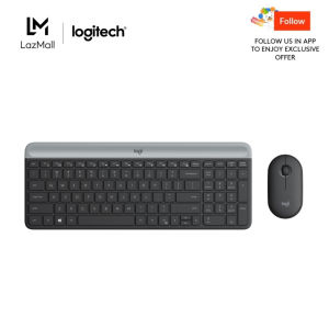 Logitech MK470 Slim Wireless Keyboard and Mouse Combo - Modern Compact Layout Ultra Quiet 2.4 GHz USB Receiver Plug n Play Connectivity Compatible with Windows