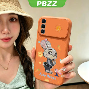 Feadship Case for infinix hot 50 60 pro plus hot 50i 60i 4g 60 pro+ 5g 60i 4g phone casing Softcase Silicone shockproof Cover new design aesthetic cute rabbit orange for girls KNTZ1