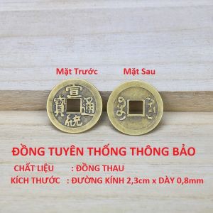 Đồng xu phong thuỷ đường kính 23mm dày 05mm xu bằng đồng thau