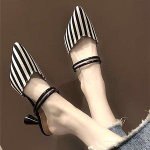 IELGY Summer Fashion Stiletto Mules Toe Toe Semi-slip Sandals Womens Two Wear