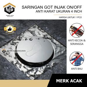 SARINGAN GOT INJAK 4 INCH (10CM X 10CM) FLOOR DRAIN TEKAN ANTI KECOA SERANGGA BAU MAMPET