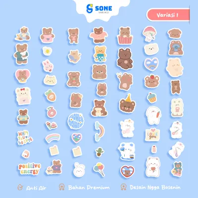 50pcs Stiker Baby Bear | Sticker Baby Bear | Stiker Teddy Bear | Sticker Teddy Bear | Stiker Kartun | Sticker Kartun | Stiker Lucu | Sticker Lucu | Stiker Aesthetic | Sticker Aesthetic