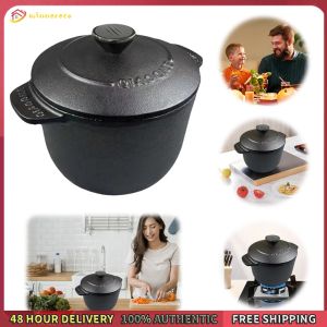 Winnereco Iron Rice Cooker Deepened Rice Pot Induction Compatible Thickened Rice Stewpot Multi-Function Rice Casserole Cooking Utensils