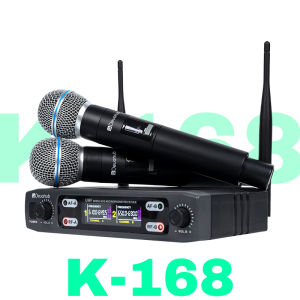 Deuahub K-168 Wireless Microphone 2 handheld UHF FM 80M receiving distance