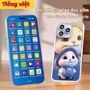 Điện thoại đồ chơi thông minh tiếng Việt cho bé có đèn nhạc – Máy học tập giáo dục đa chức năng