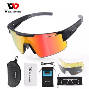 West Biking Kính Râm Đạp Xe Kính Đạp Xe Ba Tròng Phân Cực Kính Đi Xe Đạp Siêu Nhẹ Chống Tia UV Kính Đi Bộ Đường Dài Xe Đạp Leo Núi Thể Thao Thiết Bị Đạp Xe
