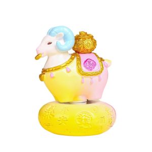 SIRENXI Tinh tế Đồ trang trí để bàn hình con cừu Có thể xoay được Nhựa Tượng Cừu May Mắn Đồ trang trí May mắn Tượng Cừu Hoàng Đạo dành cho máy tính để bàn tại nhà