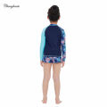 Swimming Suit for Kids Girls 3 Pieces Set Swimwear Swimming Outfit for Girls Teens Long Sleeve Rash Guard 3-16 Y Kids Swimsuit  3 In 1 Set Deep Blue Patchwork. 