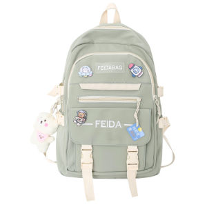 AE Womens school bag in forest style large-capacity load-reducing spine-protecting backpack fresh and stylish color-blocking casual and versatile backpack