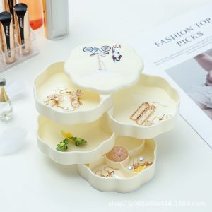 YouMei – Kotak Perhiasan 4 Susun / Kotak Aksesoris putar / Tempat Penyimpanan Anting Gelang – 1139