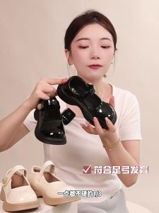 313 Giày Búp Bê Bé Gái Da Bóng Siêu Mềm Khoá Nụ Phong Cách Vintage Giày Bé Gái 3-10 Tuổi Giày Da Bóng Bé Gái