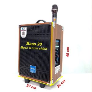 Loa Bluetooth chính hãng AZPROAZ-8 Bass 20 thùng gỗ cao cấp kèm 1 mic