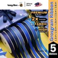 LAZY BEE 5 meter Light Navy Blue Batik Blue Royal Jade Teal Premium Grosgrain Ribbon Wholesale Ribbed Ribbons Hair Bow Wedding Perkahwinan Borong Reben Kain Hantaran Gift Wrap Party Decoration Big Riben Ribon Florist Bouquet Packing Door Gift Goodies. 