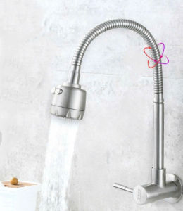 vòi chén lạnh inox 304 mờ gắn tường ( âm tường ) gắn chậu