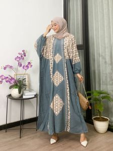 Kaftan Ayana - Gamis Kaftan Jumbo Rayon Premium Busui Frendly ld 170 pb 140