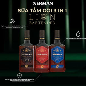 [BẢN MỚI 600G] Sữa tắm gội rửa mặt 3in1 Nerman Lion Bartender 600G làm sạch da và tóc giúp dưỡng ẩm