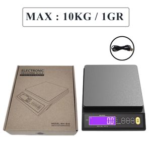 WH-B30 5 kg / / 0.1gram dan 10 kg / Timbangan Digital Elektronik Tahan Anti Air LCD Display LED Electronic Waterproof Dapur Masak Kue Barang Charge Cas USB 5kg / 0.1g