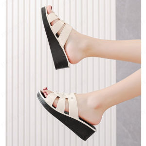 Womens fashion wedge sandals and slippers platform bottom fish mouth slippers