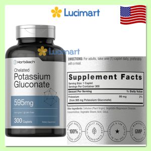 Viên uống bổ sung Kali Potassium Citrate Potassium Gluconate Horbaach [Hàng Mỹ]