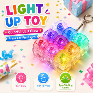 Mini Light Up Keyboard Fidget Keychain Kids Gift Birthday Party Favor Toy COD
