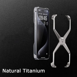 Metal Rimless Phone Case For IPhone 13 14 15 Pro Max Aluminum Removable Heat Dissipation Armor Phone Cover For IPHON 15 Promax