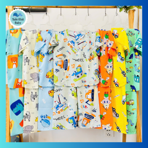 SET 5 Bộ Quần áo Tole Lanh Bé Trai Tay Ngắn Quần Dài - Có 12 Size cho bé 5-35 Kg - Chất vải tôn mềm mại thoáng mát thoải mái