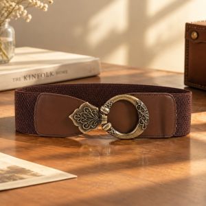 COUPLECOL Co giãn Dây đai thắt lưng co giãn. Khóa khắc Rộng Dây thắt lưng kiểu Bohemian. Cổ điển Có kết cấu Dây đai trang trí Phụ nữ