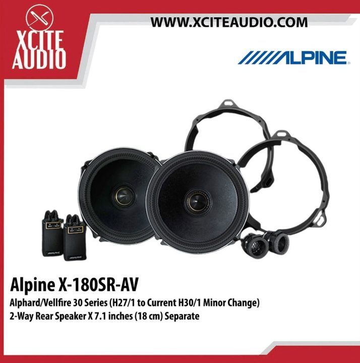 ALPINE　X-180S Alpine X-180S 18cm 2-Way Separate Car Audio Speaker Brand