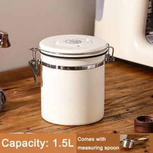 JAERSENT Espresso Coffee Beans Tea Container Storage Canister Stainless Steel Air Tight1.5L 1.8L