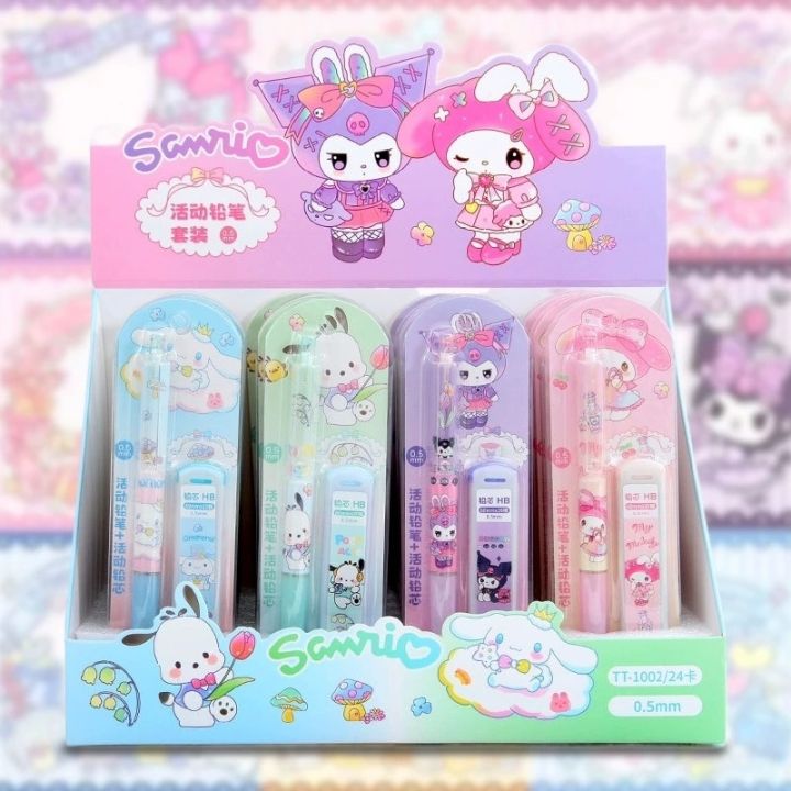 Sanrio 12/24Pcs Mechanical Pencil Kuromi My Melody Pochacco Cinnamoroll ...