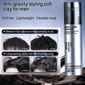 压不塌反重力定型男士软发泥 Natural fluffy care men soft hair clay Non Greasy Styling Clay Easy Wash Out Hair Paste Fine Hair Texturizing Product Matte Finish Pomade Oil Free Lightweight Flexible Hold