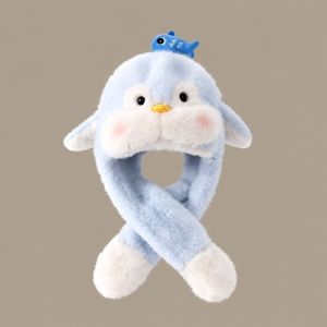 HESONG Chống lạnh Mũ trùm đầu Chú chim cánh cụt dễ thương tai cử động. Đã được làm dày Mũ ấm Sáng tạo Chống gió. Mũ bảo vệ tai Mùa đông