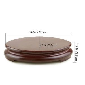 DFYER56 1Pcs Solid Wood Temple Antique Stone Crafts Home Decoration Display Stand Vase Base Teapot Base Ornament