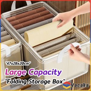 Vacaka Steel Frame Storage Box Folding Clothes Sorting Box Bedroom Portable Pants Storage Box 1Pc