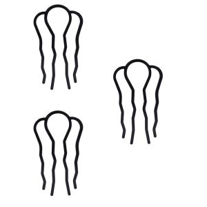 3pcs Hair Side Combs / Metal Black Hair Fork Clips / Vintage Hair Fork ClipS / U Shape French Twist Hair Pin / Women Hair Pin Combs / Messy Bun Hairpin / Updo Sticks Hair Styling Tool
