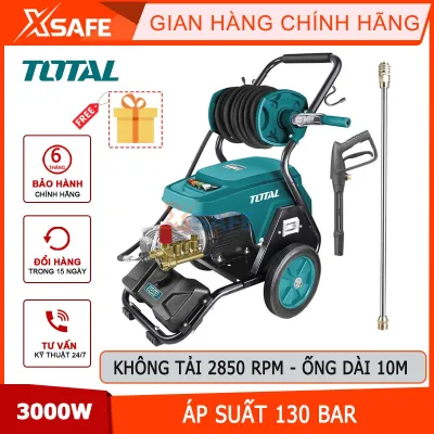 Máy xịt rửa TOTAL TGT11276 3000W dùng cho ngành công nghiệp áp suất tối đa 130Bar(1850PSI) kèm nhiều phụ kiện tiện lợichính hãngxsafe