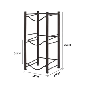 Water Container Rack Stand 3/4/5 Layer Stainless Steel Gallon Jug Organizer Rack Stand Detachable Water Bottle Storage Shelf Organizer Kitchen Multi-Layer Storage Rack