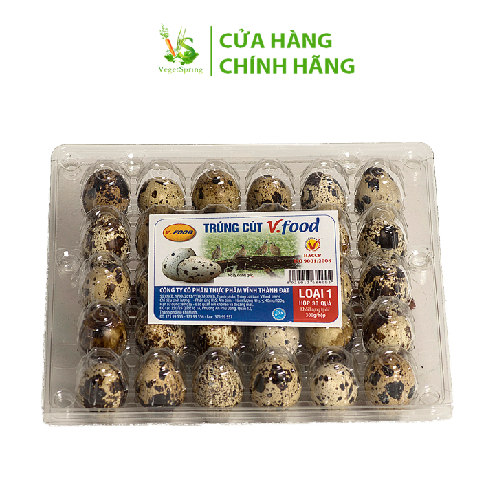 [CHỈ GIAO HCM] Trứng Cút V.FOOD/Ba Huân 30 Quả/Vỉ